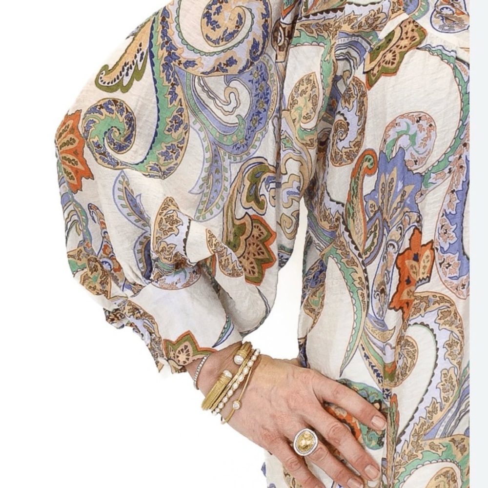 ee:some Paisley Print Blouse - Multicolor. NEW. Small. Boho Lightweight Comfy - Picture 6 of 7